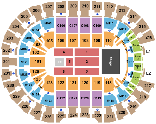 Rocket Arena Barry Manilow Seating Chart